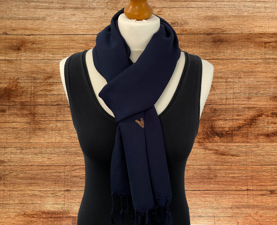 Handwoven Navy Scarf Lightweight All Season Scarf