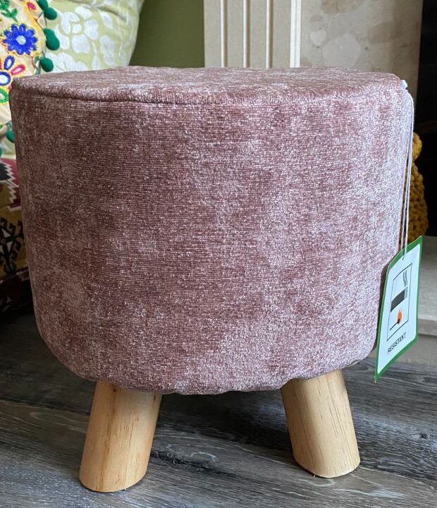 Chic, Contemporary Pink Bedroom Footstool By Neith Textiles. Lovely Chenille Upholstered Foot Stool And A Great Mini Coffee Table. Give Your Feet A Treat!