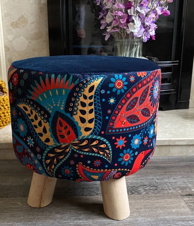 Elevate Your Home Decor With A Hand-Covered, Floral Bohemian Footstool.Unique Bohemian Home Accessory To Help Your Home Stand Out From The Crowd!