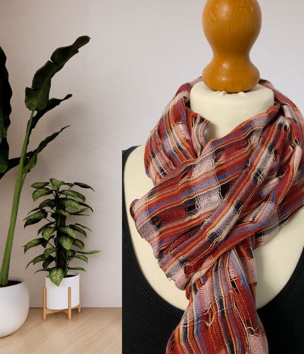 Lightweight Scarf Perfect For Layering And The Ideal Summer Shawl. Also Works Beautifully As A Swimsuit Cover Up. This Handwoven Scarf Is Extremely Versatile!
